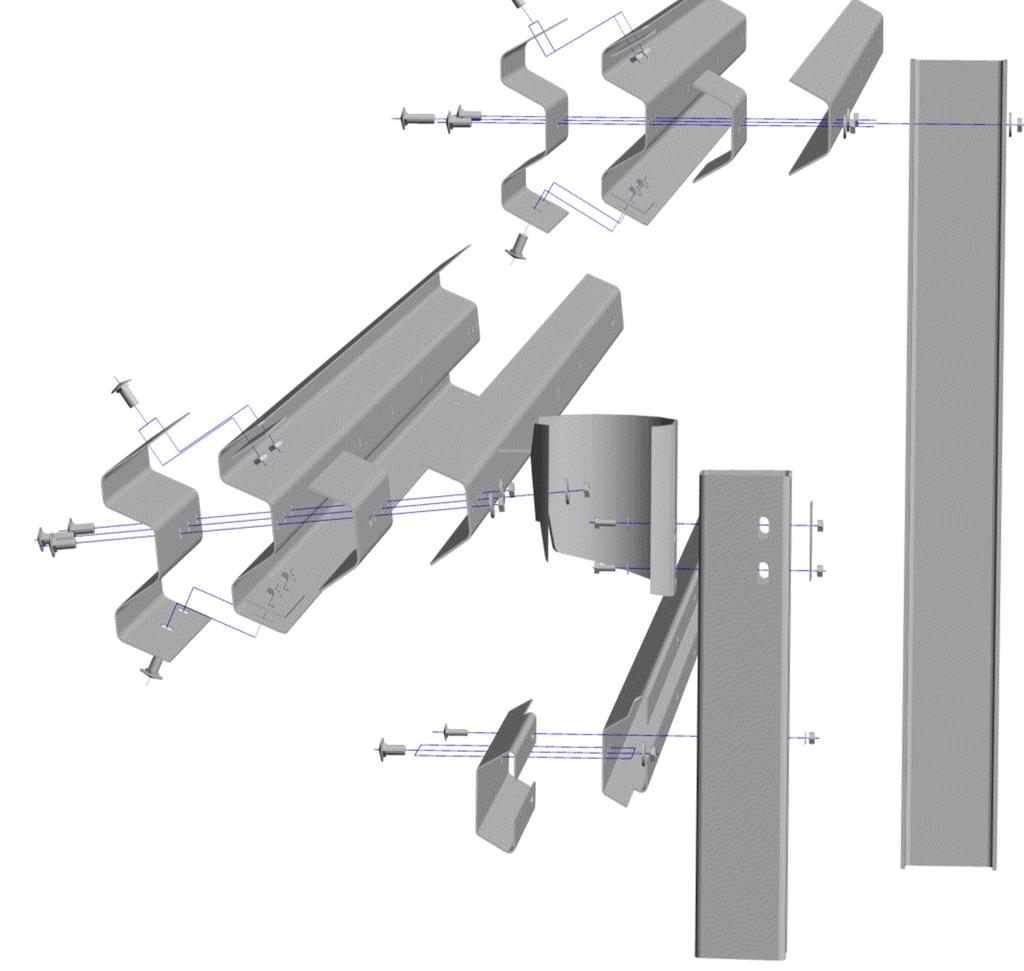 SVODIDLA KREMSBARRIER 1 RH3 Zádržný systém pro okraj silnice s ochranou proti podjetí pro beranitelné podloží Montážní výkres hlavou M16x35 A B Typový list B106/3 F hlavou M16x50 boční výztuha hlavou