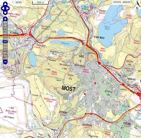 Obrázek 8.4: Lokalizace dopravních nehod s usmrcením chodce za období 1. 1. 2010-31. 7.