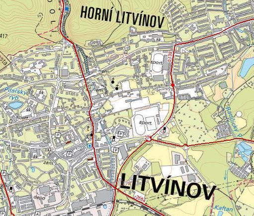 Lokalizaci dopravní nehody s účastí chodce s následkem těžkého zranění osoby dokládá další obrázek. Celkem za sledované období 1. 1. 2012-31. 12.