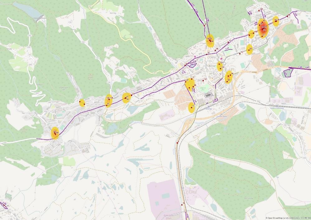 Litvínov kde něco chybí/překáží Ke Střelnici Chybí přechod, záliv