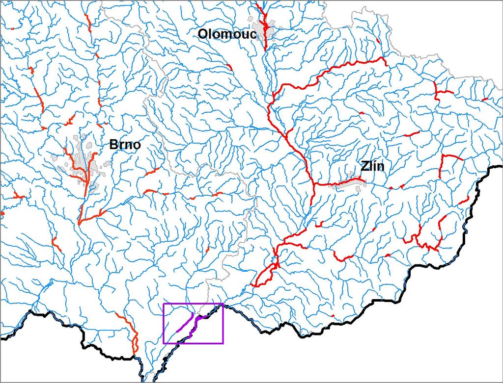 DOKUMENTACE OBLASTÍ S VÝZNAMNÝM POVODŇOVÝM RIZIKEM V OBLASTI POVODÍ MORAVY A V OBLASTI POVODÍ DYJE DÍLČÍ POVODÍ MORAVY KYJOVKA 10100029_1 (PM-88) - Ř.