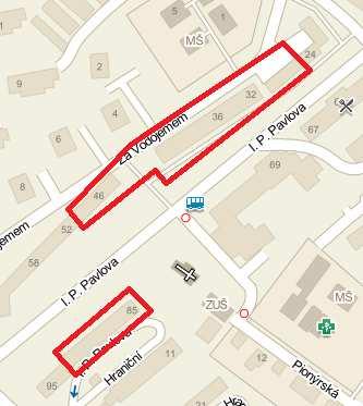 Jablonci nad Nisou: 1 - JN Mšenská, 2 -