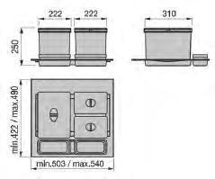 korpusu Sorter 8 Rozměr výrobku s rámem: 540x490x250