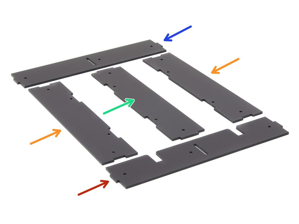 Step 1 Příprava dílců: 1. část Tato kapitola popisuje sestavení jednoho kusu držáku cívek filamentu.