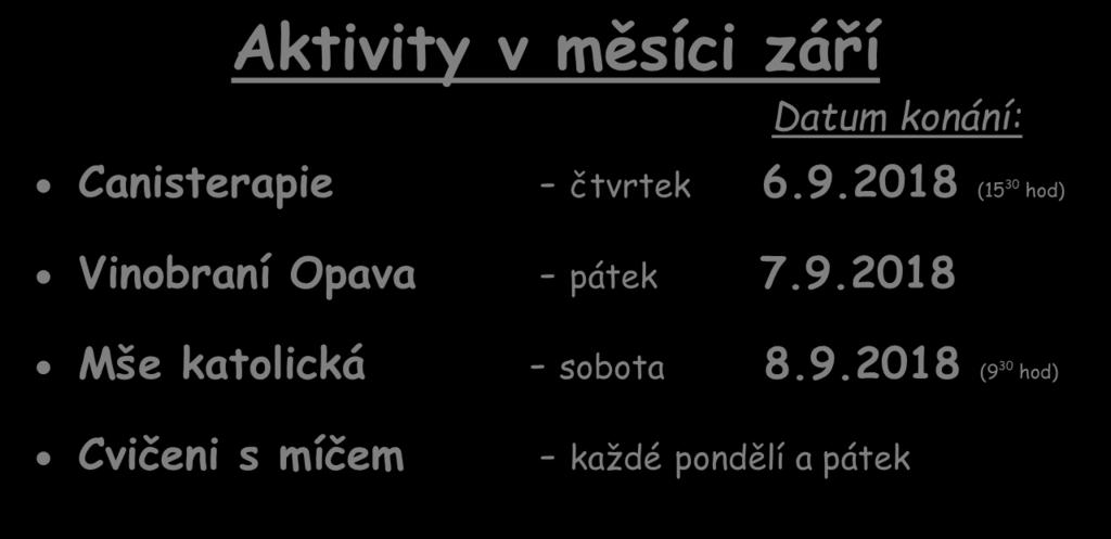 Canisterapie - čtvrtek 6.9.
