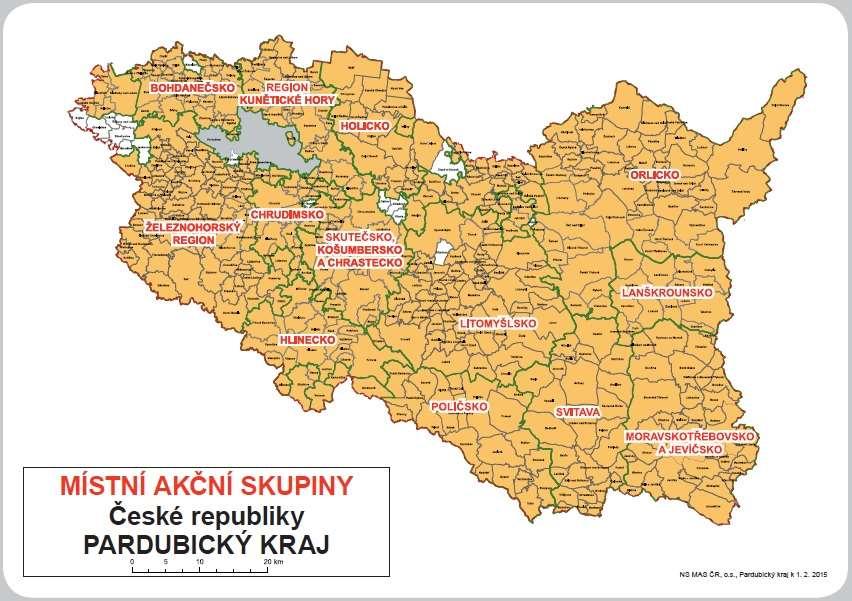 Strategie komunitně vedeného místního rozvoje MAS Skutečsko, Košumbersko a Chrastecko, z.s. 2014-2020 Obr. 22 Místní akční skupiny v Pardubickém kraji 5.