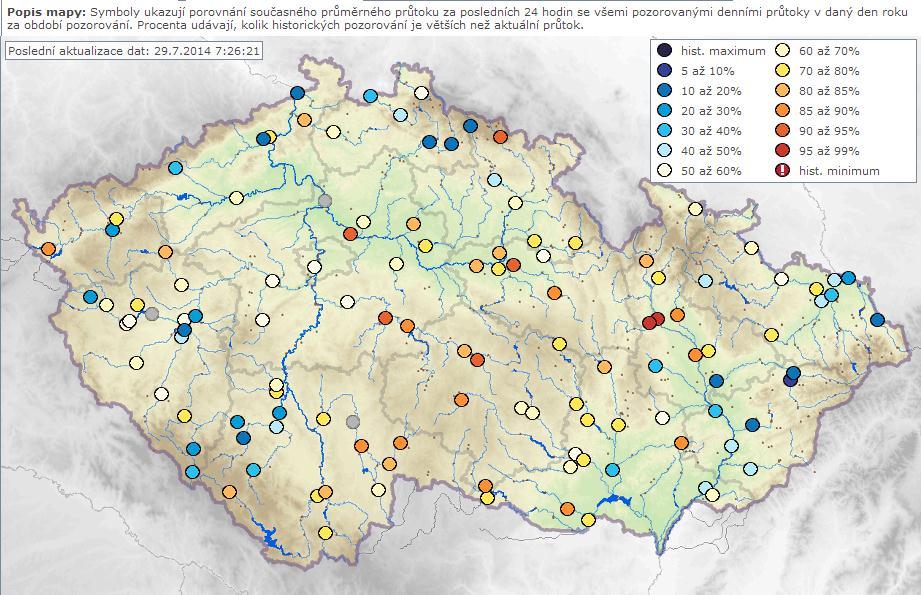 G. Vyhodnocení stavu sucha V uplynulém týdnu nedošlo na většině území ČR k výrazným změnám v zásobě půdní vláhy, na převážné části území je zásoba vody v půdě zatím dostatečná.