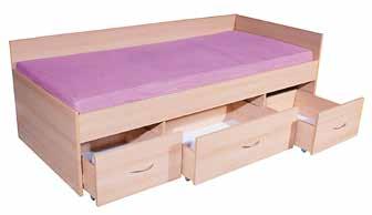 postel š*h: 90*200 cm výška čela: 74 cm výška lůžka (bez matrace): 51 cm