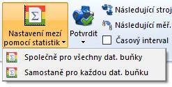 Multi editace mezí Vyberte více datových buněk stejného typu, např. Více buněk ISO RMS. Otevřete vlastnosti a záložku Meze. Vypadá stejně, jako kdyby byla zvolena jen jedna buňka.