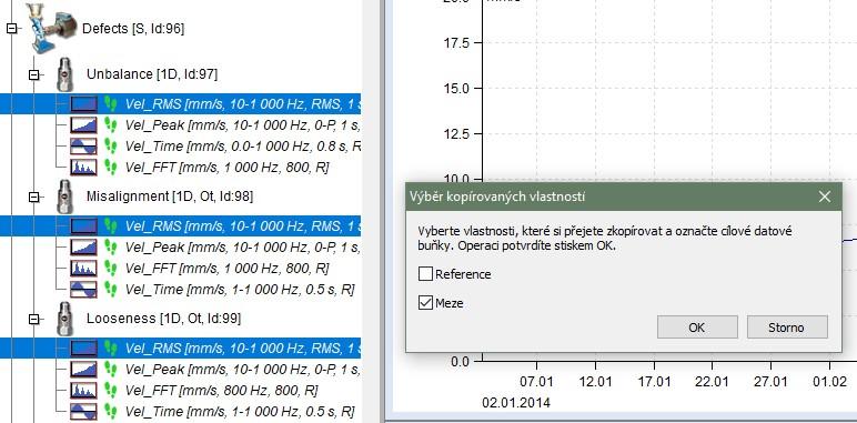 Kopírování vlastností datové buňky Alternativou k multieditaci datových buněk může být kopírování jejich vlastností. Kopírování vlastností je dostupné pro statické a spektrální datové buňky.
