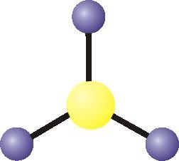 plynném stavu planární molekuly; atom síry je v hybridizaci sp2 v