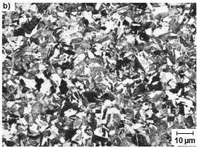 Snímky mikrostruktury materiálu nástrojové oceli EOS MS1 vyrobené slinováním na stroji EOSINT M 270 pomocí