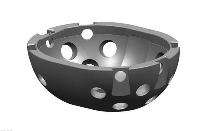 Náhrady kyčelního kloubu MOM MOM Medin Ovál Modulár revizní MOM Medin Oval Modular Revision KOTVÍCÍ ČÁST necementovaná TiAl4V + HA ISO 58/3 ANCHORING CUP cementless TiAl4V + HA ISO 58/3