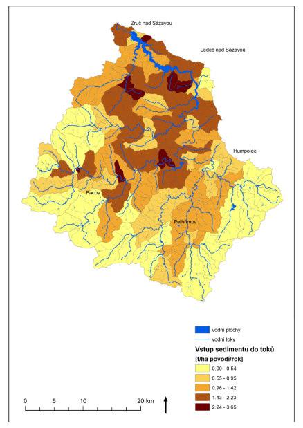 Nejkritičtější lokality z hlediska eroze v povodí IV: řádu Výběrové