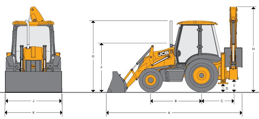 4.6 Rypadlo nakladač JCB 3CX ECO Pomocí rypadlo nakladače bude provedena skrývka ornice. Dále bude tento stroj využit při výkopu rýh pro inženýrské sítě a při nakládání zeminy. Technická data: Max.