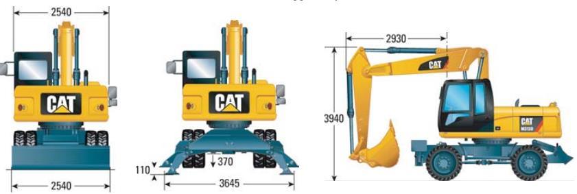 4.8 Kolové rypadlo Caterpillar M313D Kolové rypadlo bude využito především