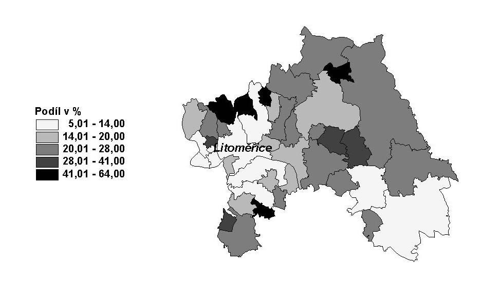 SO ORP LITOMĚŘICE Bytový fond podle výsledků sčítání lidu, domů a bytů v rodinných domech Trvale obydlené byty z toho byty v bytových domech na 1 000 obyvatel na 100 cenzových domácností Neobydlené