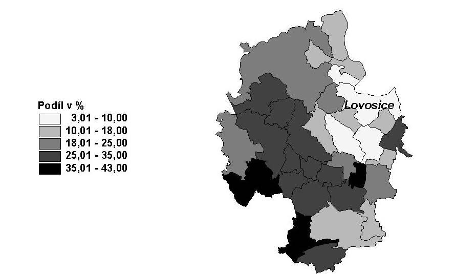 SO ORP LOVOSICE Bytový fond podle výsledků sčítání lidu, domů a bytů v rodinných domech Trvale obydlené byty z toho byty v bytových domech na 1 000 obyvatel na 100 cenzových domácností Neobydlené