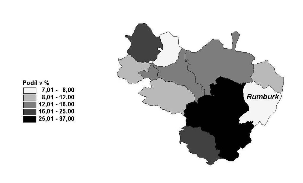 SO ORP RUMBURK Bytový fond podle výsledků sčítání lidu, domů a bytů v rodinných domech Trvale obydlené byty z toho byty v bytových domech na 1 000 obyvatel na 100 cenzových domácností Neobydlené byty