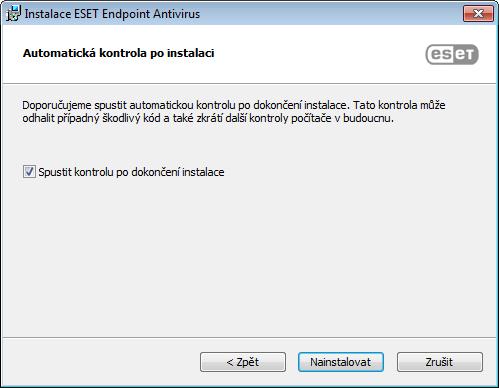 Kliknutím na tlačítko Instalovat zahájíte instalaci produktu. 3.