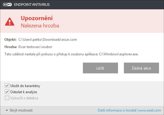 Léčení souboru je možné provést, pokud do zdravého souboru byla zavedena část, která obsahuje škodlivý kód.