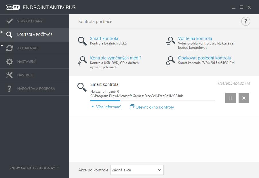 3.9.1.5 Správa zařízení Prostřednictvím tohoto modulu dokáže ESET Endpoint Antivirus omezit přístup k výměnných médií (CD/DVD/USB/...).