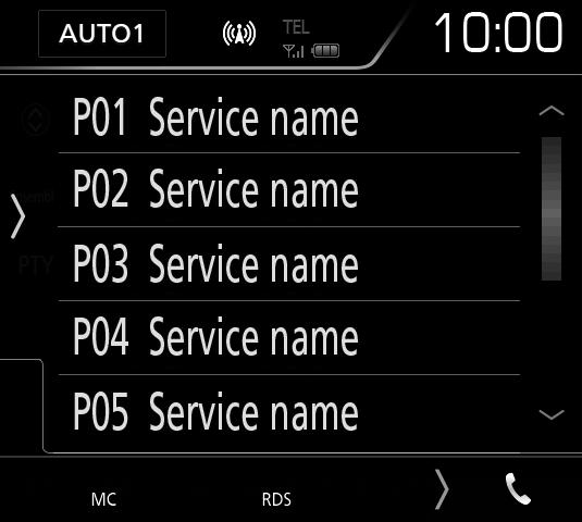 Ukládání služby do paměti předvoleb Výběr ÑÑVyhledávání podle typu programu Při poslouchání digitálního rádia můžete naladit stanici se