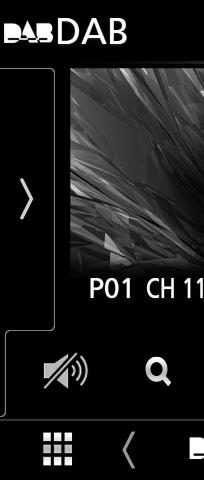 DAB Nastavení DAB Můžete nastavit parametry digitálního rádia. 1 Klepněte na [ ] na levé straně obrazovky. Klepněte na [SETUP].