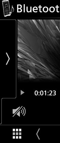 Ovládání Bluetooth 4 Panel funkcí Klepněte na levou stranu obrazovky, abyste zobrazili panel funkcí. Klepněte opět, abyste panel zavřeli.