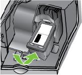 Kapitola 8 Obrázek 8-3 Vložte tiskovou kazetu do HP Officejet J3500 Obrázek 8-4 Vložte tiskovou kazetu do HP Officejet J3600 8. Zavřete přístupová dvířka tiskové kazety.