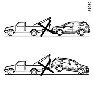 TAŽENÍ VOZIDLA: v případě poruchy (2/4) 2 1 Vozidla se 2 poháněnými koly Vozidla vybavená jednou automatickou převodovkou nebo kontinuálně variabilní převodovkou.