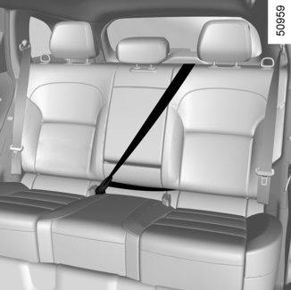 Zadní bezpečnostní pásy 8 Zajištění, odjištění a seřízení se provádí stejným způsobem