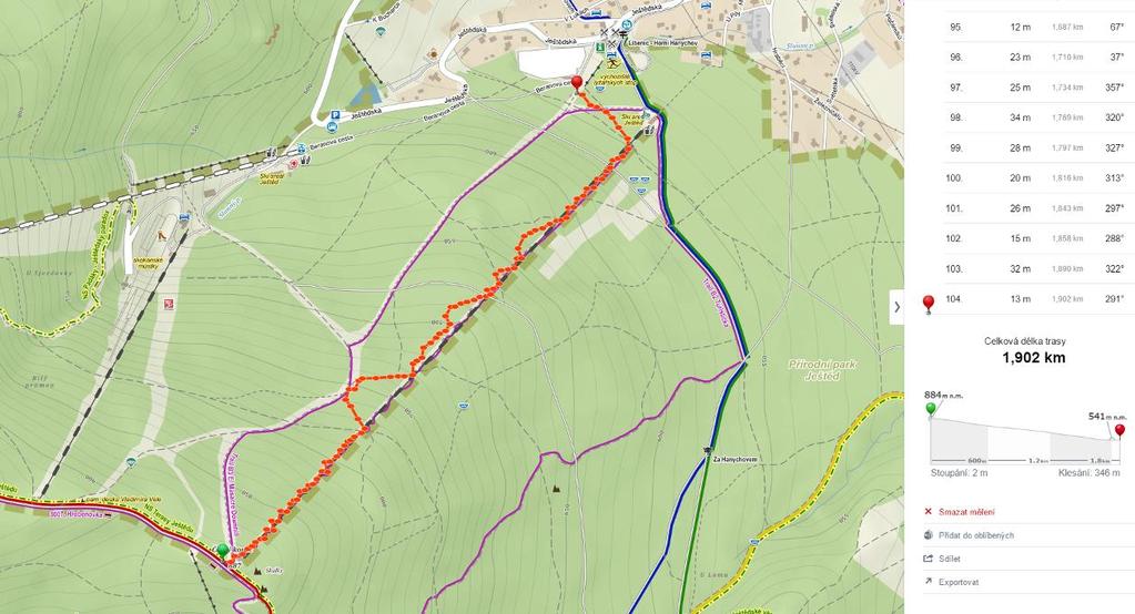 Mapa č. 3 RZ3 Race Přesun na start RZ: sedačkovou lanovkou na Skalku Start: Horní stanice lanovky na Skalku, 887 m.