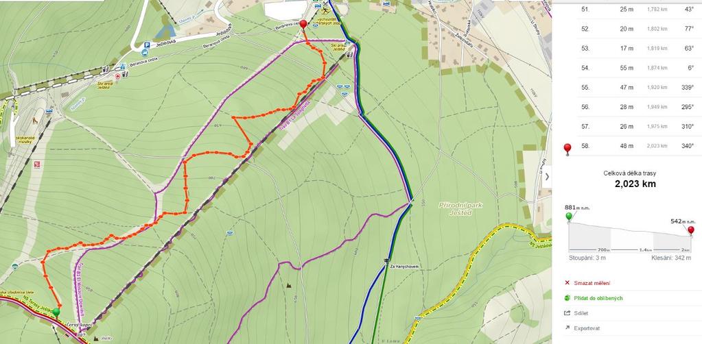 Mapa č. 5 RZ5 Race Přesun na start RZ: sedačkovou lanovkou na Skalku Start: 100 m od horní stanice Skalka - Hřebenová cesta, 887 m.n.m. Popis trati: Od hřebenové cesty nedaleko lanové dráhy na Skalku vede po trati B3 - DH Track.