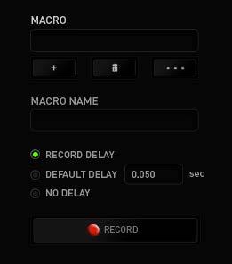 Při přímém nahrávání makra máte možnost zvolit zda: Record delay bude nahrávána i rychlost zadávání příkazů.