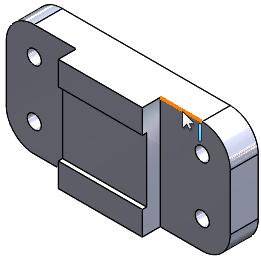 Díly a prvky k zaoblení nebo Položky ke zkosení, rozbalte Parametry částečné hrany a definujte počáteční a koncovou pozici částečného prvku.
