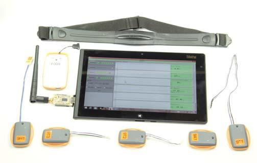 Bluetooth to a PC or a tablet in order to visualize the measured data. The system is capable of connecting a Bluetooth enabled tactical radio (e.g. Sepura Tetra) and utilize existing infrastructure to increase the range.