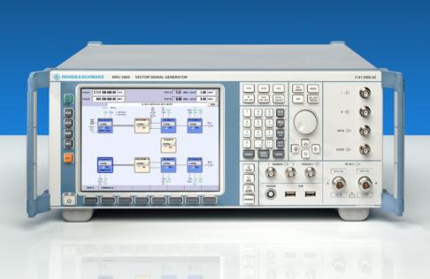 Obr. 20: Vector Signal Generator R&S SMU200A. Přehled možností R&S Vector Signal Generator, které uvádí manuál pro generování signálů normy IEEE 802.11a/b/g : Módy fyzické vrstvy OFDM (IEEE.802.11a/g) a CCK/PBCC (IEEE.