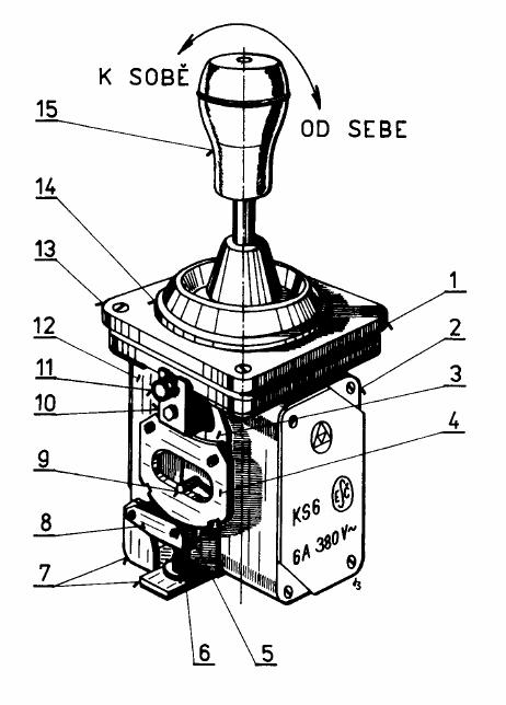 7 Ovladač OBP-2E (ČKD) elektricky řízené přímočinné brzdy 7.1 Vyobrazení ovladače OBP-2E (ČKD) elektricky řízené přímočinné brzdy: obr.