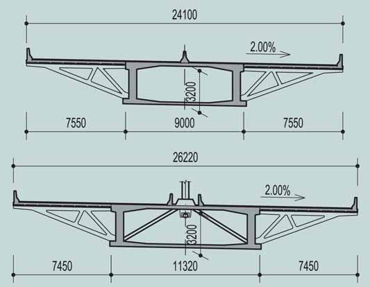 3a 4a 4b 3b 4c 4d Obr. 1 Most Anita Garibaldi Fig. 1 Anita Garibaldi bridge Obr. 2 Podélný řez mostem Fig.