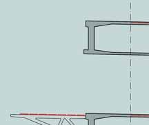 3 Deck cross section: a) approach viaducts, b) cablestayed bridge segmenty ztuženy předpjatými stěnami přenášejícími