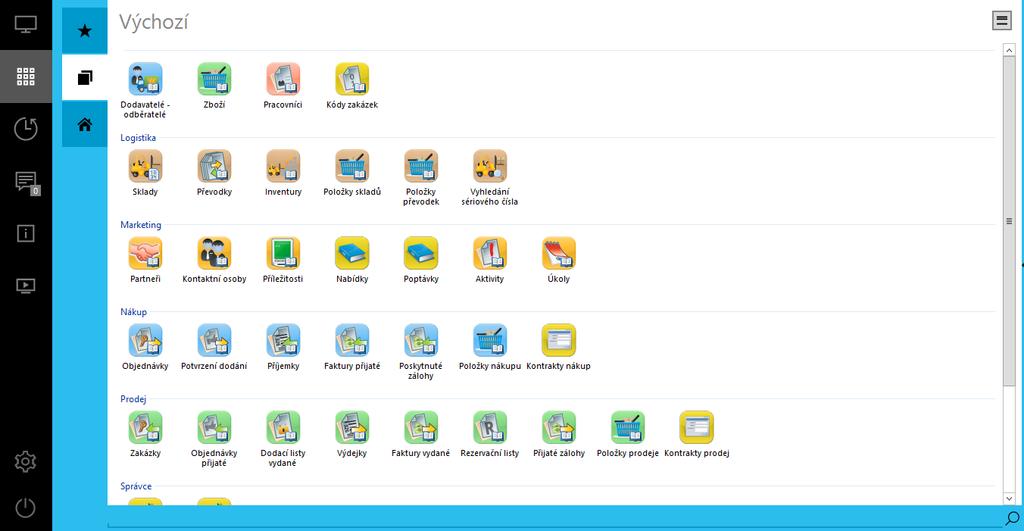 faktur, dodavatele, odběratele, sklady, mzdové údaje a další.
