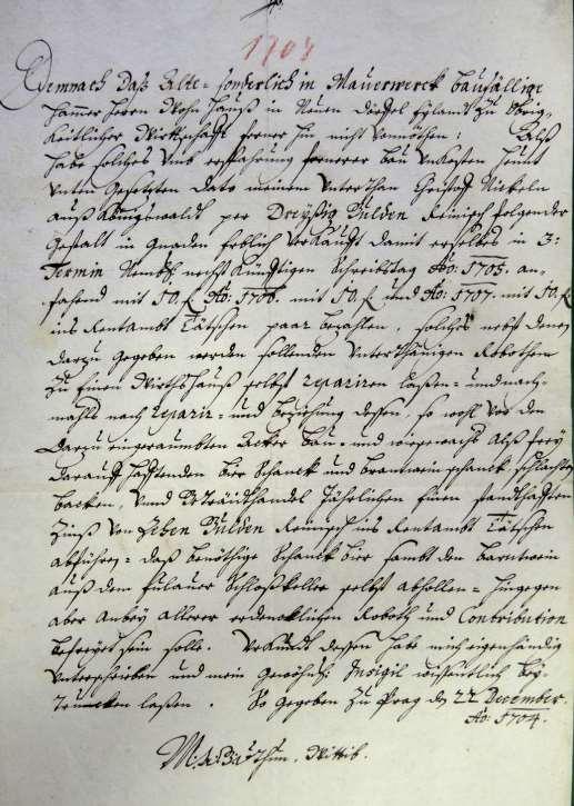 1704, dědičná koupě hamerského domu (do té doby měl v nájmu obyvatel z Rájce za 15 zl.