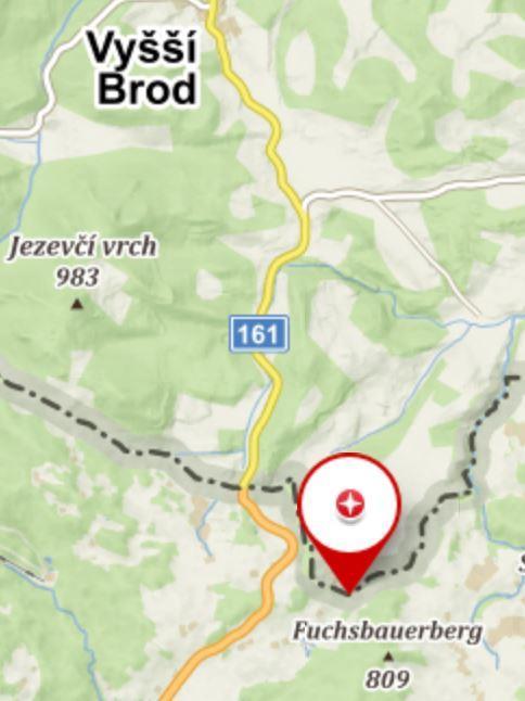 Extrémní bod polohy ČR (2) Nejjižnější bod: u Vyššího Brodu na
