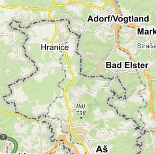 Trojmezí Trojmezí Na Ašsku leží sídlo Trojmezí (část obce Hranice), kde se stýkají území Česka, Bavorska a