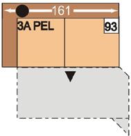 92 2AEL 120 2sedák s příčným lůžkem, bez područek, se špičatými rohy nebo kanapí, matrace jen se lůžka: 211