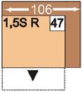 1sedák s područkou vlevo nebo vpravo, potažení ; není v kombinaci s rohem / příčné