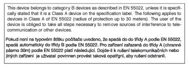 6. Právní informace Cependant, rien ne peut garantir l'absence d'interférences dans le cadre d'une installation particulière.