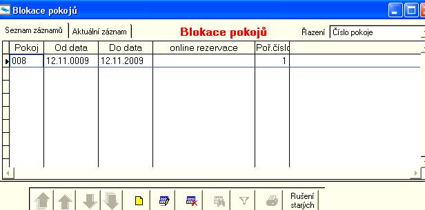 6.8. Blokace pokojů Pokoj lze zablokovat z různých důvodů, např.