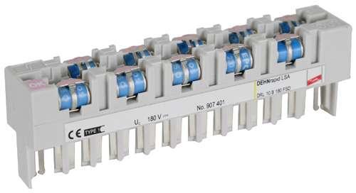 DRL 10 B 180 FSD Univerzální svodič bleskového proudu 2,5 ka / na žílu U c = 180 V DC I l = 400 ma Oddělovací